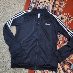 Adidas Women's Lightweight Black and White Track Jacket